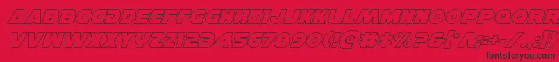Hansolov3outital Font – Black Fonts on Red Background