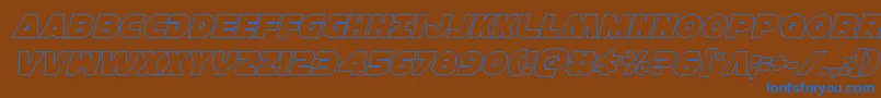 Hansolov3outital Font – Blue Fonts on Brown Background