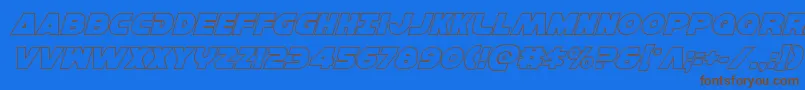 Hansolov3outital Font – Brown Fonts on Blue Background