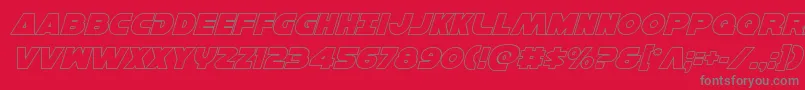 Fonte Hansolov3outital – fontes cinzas em um fundo vermelho