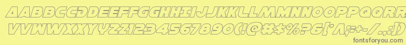 Hansolov3outital Font – Gray Fonts on Yellow Background