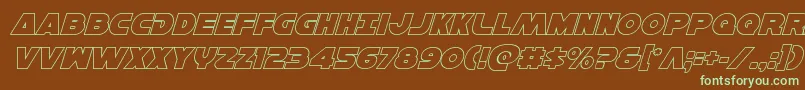 Hansolov3outital Font – Green Fonts on Brown Background