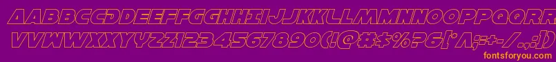 Hansolov3outital-fontti – oranssit fontit violetilla taustalla
