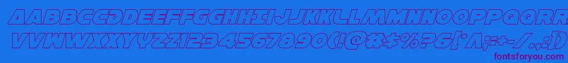 Hansolov3outital Font – Purple Fonts on Blue Background