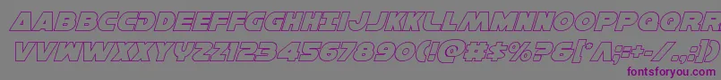 Hansolov3outital-Schriftart – Violette Schriften auf grauem Hintergrund
