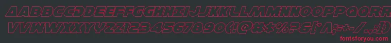Hansolov3outital-Schriftart – Rote Schriften auf schwarzem Hintergrund