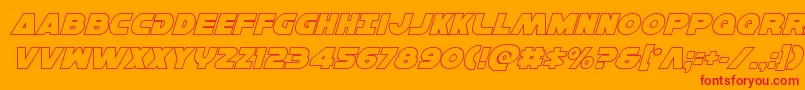 Hansolov3outital-Schriftart – Rote Schriften auf orangefarbenem Hintergrund