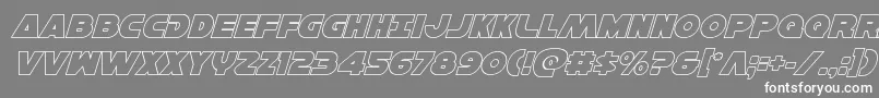 フォントHansolov3outital – 灰色の背景に白い文字