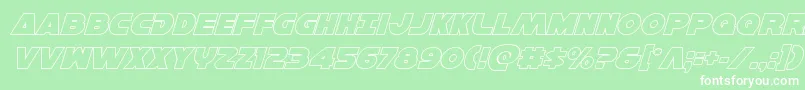 フォントHansolov3outital – 緑の背景に白い文字