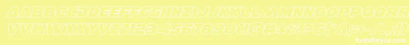 Hansolov3outital Font – White Fonts on Yellow Background