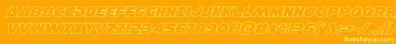 Шрифт Hansolov3outital – жёлтые шрифты на оранжевом фоне