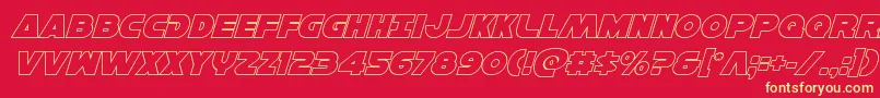 Hansolov3outital Font – Yellow Fonts on Red Background