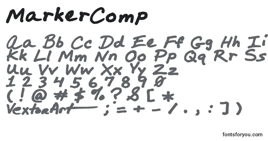 Czcionka MarkerComp – alfabet, cyfry, specjalne znaki