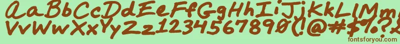 MarkerComp Font – Brown Fonts on Green Background