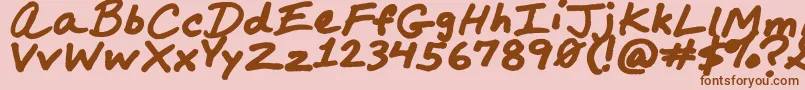 MarkerComp Font – Brown Fonts on Pink Background