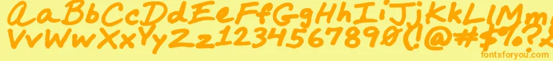 MarkerComp Font – Orange Fonts on Yellow Background