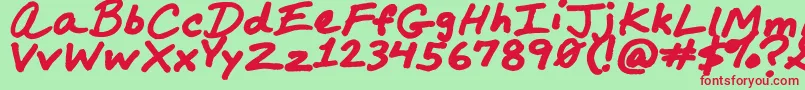 MarkerComp Font – Red Fonts on Green Background