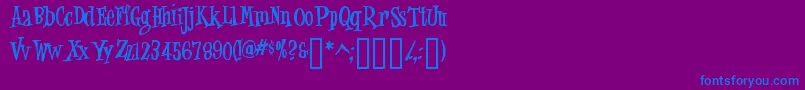 Więcej informacji o czcionce Jungj Czcionka Jungj – niebieskie czcionki na fioletowym tle