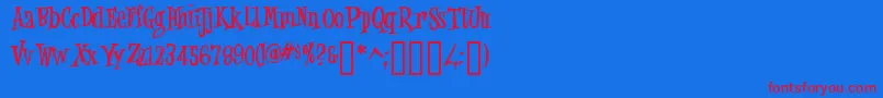 Jungj Font – Red Fonts on Blue Background