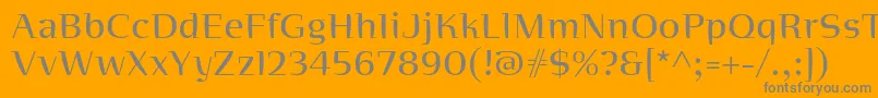 フォントOrganicagmmstdSmserifroman – オレンジの背景に灰色の文字