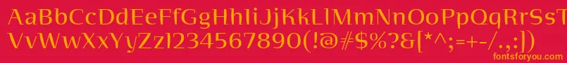 フォントOrganicagmmstdSmserifroman – 赤い背景にオレンジの文字