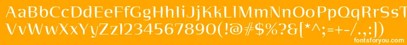 フォントOrganicagmmstdSmserifroman – オレンジの背景に白い文字