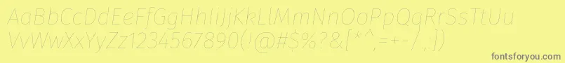 Fonte FirasansEightitalic – fontes cinzas em um fundo amarelo