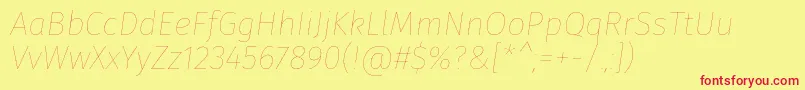 Fonte FirasansEightitalic – fontes vermelhas em um fundo amarelo