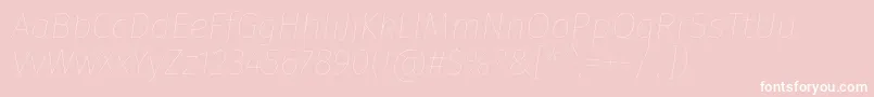 FirasansEightitalic-Schriftart – Weiße Schriften auf rosa Hintergrund