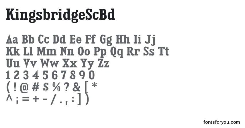 A fonte KingsbridgeScBd – alfabeto, números, caracteres especiais