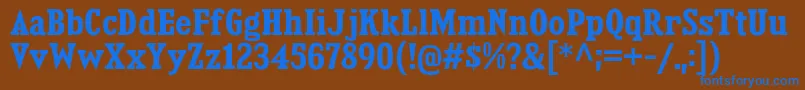 Шрифт KingsbridgeScBd – синие шрифты на коричневом фоне