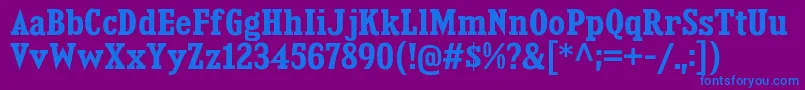 フォントKingsbridgeScBd – 紫色の背景に青い文字