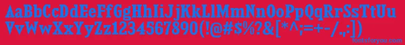 フォントKingsbridgeScBd – 赤い背景に青い文字