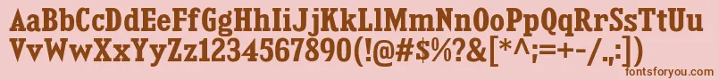 Шрифт KingsbridgeScBd – коричневые шрифты на розовом фоне