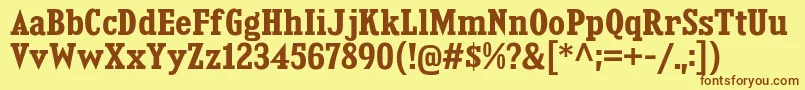 KingsbridgeScBd-fontti – ruskeat fontit keltaisella taustalla