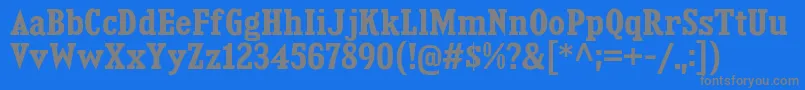 KingsbridgeScBd-fontti – harmaat kirjasimet sinisellä taustalla
