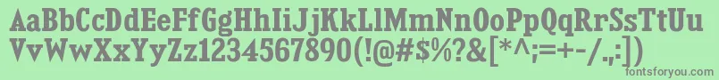 フォントKingsbridgeScBd – 緑の背景に灰色の文字
