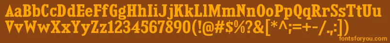 Шрифт KingsbridgeScBd – оранжевые шрифты на коричневом фоне