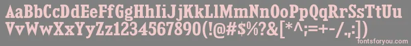 フォントKingsbridgeScBd – 灰色の背景にピンクのフォント