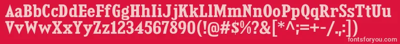 KingsbridgeScBd-fontti – vaaleanpunaiset fontit punaisella taustalla