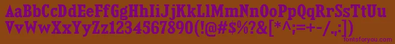 KingsbridgeScBd Font – Purple Fonts on Brown Background