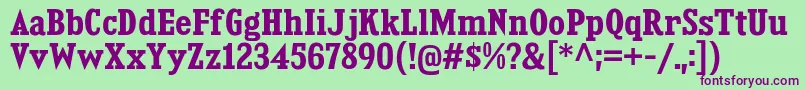 KingsbridgeScBd Font – Purple Fonts on Green Background