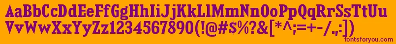 KingsbridgeScBd-fontti – violetit fontit oranssilla taustalla