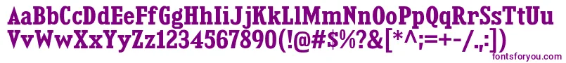 フォントKingsbridgeScBd – 白い背景に紫のフォント