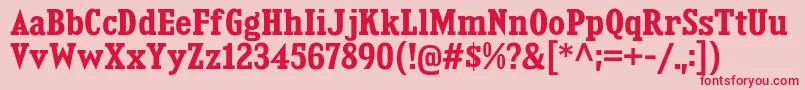 KingsbridgeScBd-fontti – punaiset fontit vaaleanpunaisella taustalla
