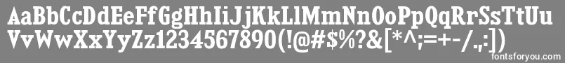 KingsbridgeScBd-fontti – valkoiset fontit harmaalla taustalla