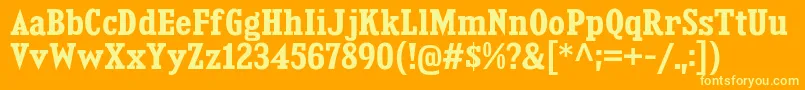 Шрифт KingsbridgeScBd – жёлтые шрифты на оранжевом фоне
