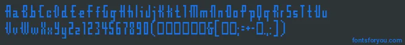 Шрифт Cubebitmap12point – синие шрифты на чёрном фоне