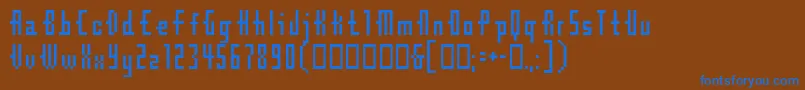 フォントCubebitmap12point – 茶色の背景に青い文字