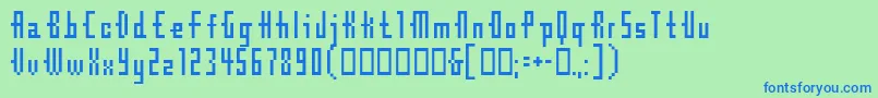 Шрифт Cubebitmap12point – синие шрифты на зелёном фоне